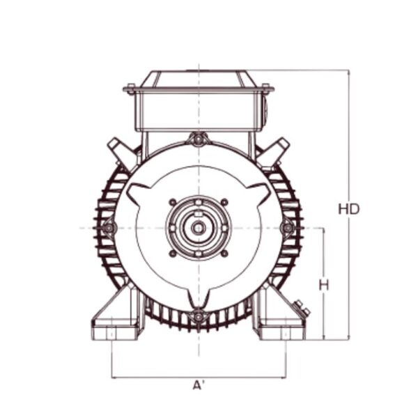 4 M2BAX132SA2 ABB MOTOR IE2 5.5 KW 7.5 HP 2 Poles Foot IM B3